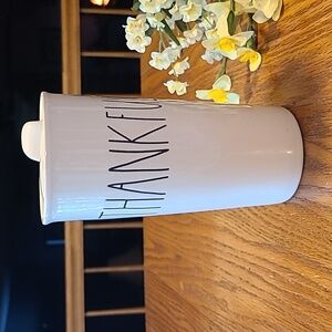 Rae Dunn THANKFUL Tall Mug with Lid